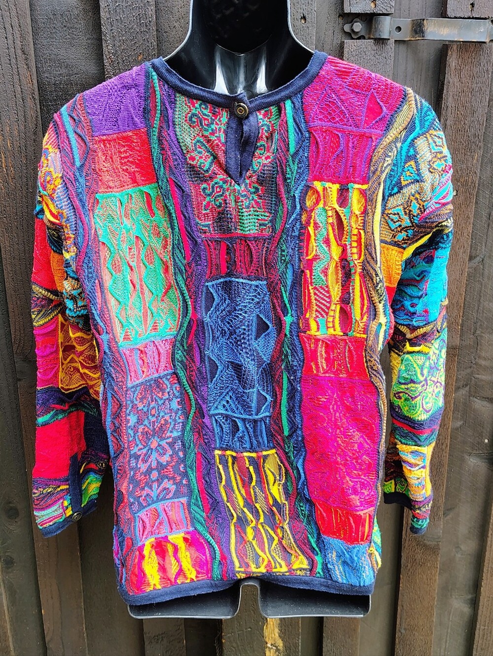 RARE Patchwork COOGI Knit Sweater - Picture 4 of 7